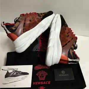 Versace Chain Reaction Platform Low Top Sneakers Multi Print Runners Size 9 US42 Versace | Shoes | Versace Chain Reaction Platform Low Top  main image 4